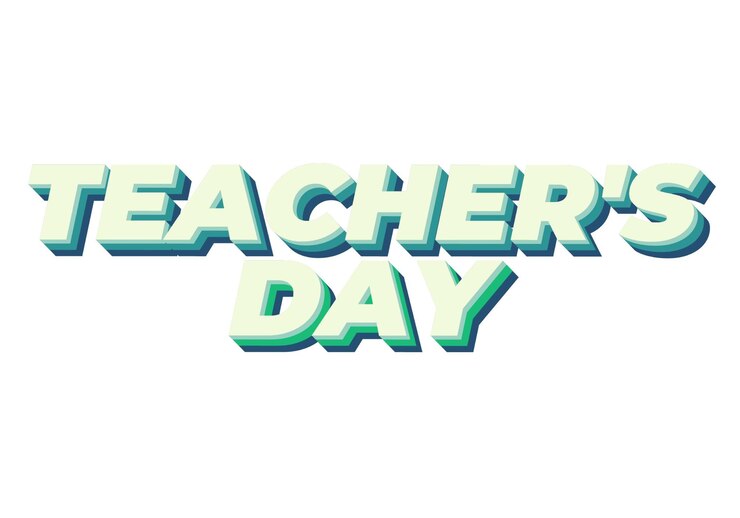 Vector efecto de texto en 3d con colores llamativos para el día de los maestros