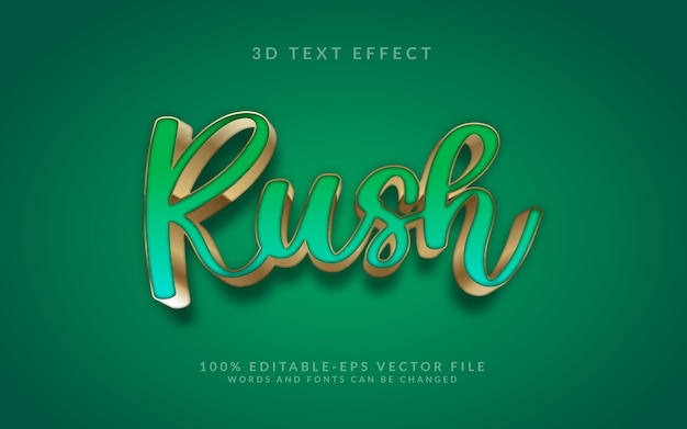Efecto de texto 3D completamente editable para el ilustrador a vector