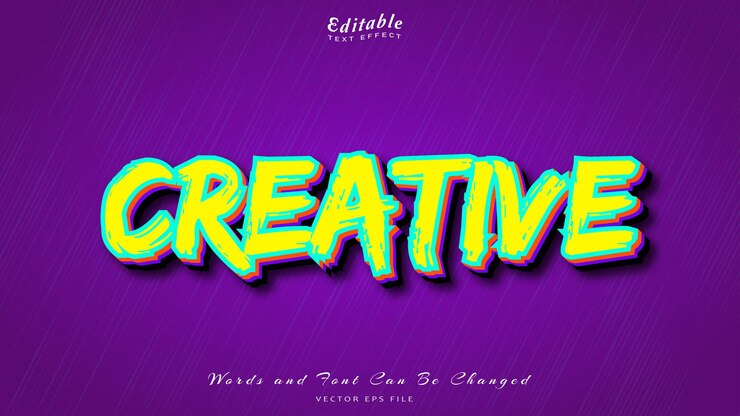 Vector efecto de texto 3d creativo