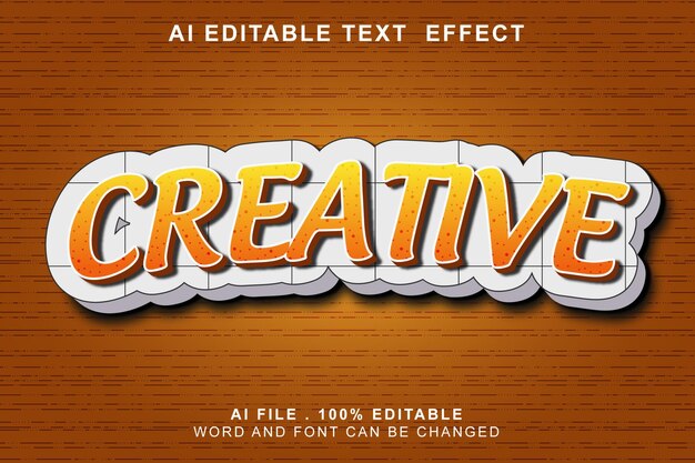 Vector efecto de texto 3d creativo