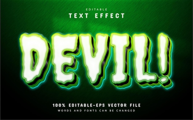 Efecto de texto 3d diablo editable