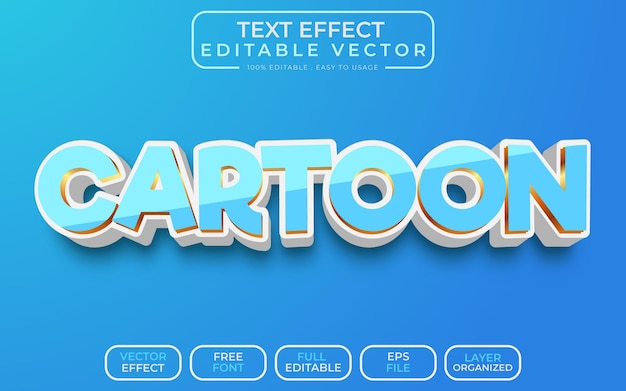Efecto de texto 3D de dibujos animados Archivo vectorial EPS