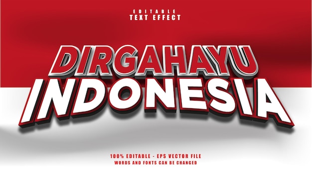 Efecto de texto 3D Dirgahayu Indonesia