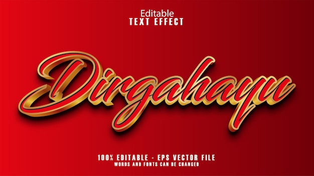 Efecto de texto 3D Dirgahayu Indonesia