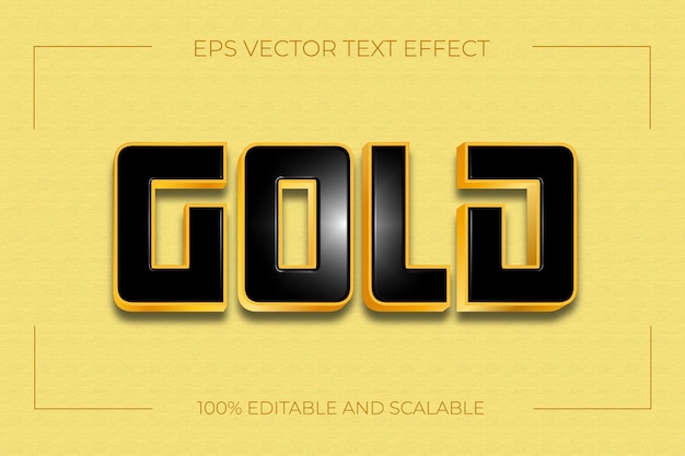 Efecto de texto 3D dorado