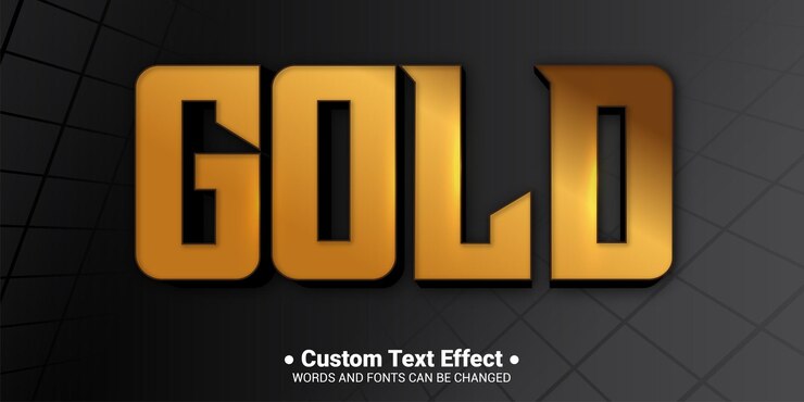 Vector efecto de texto 3d dorado