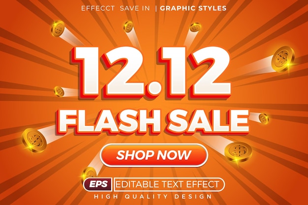Efecto de texto 3D editable 1212 venta instantánea