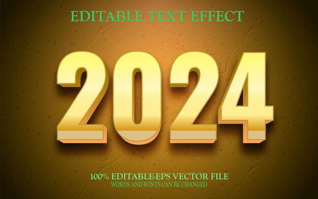 Efecto de texto 3D editable 2024 estilo gráfico diseño 3D para su Navidad