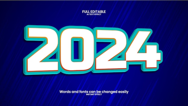 Efecto de texto 3D editable 2024