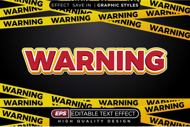 Efecto de texto 3D editable Advertencia