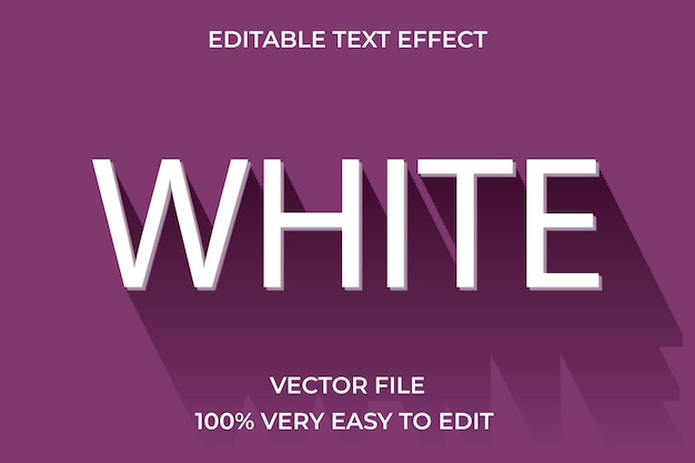 Efecto de texto 3D editable blanco Efecto de mensaje vectorial minimalista