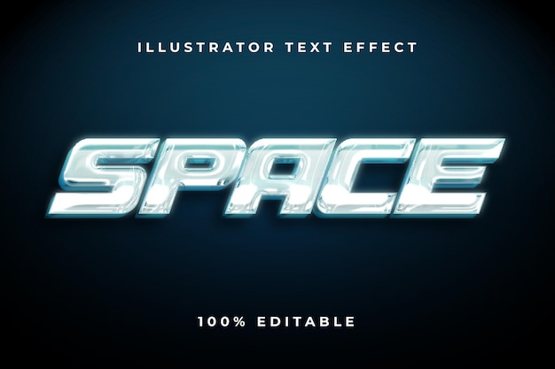 Efecto de texto 3d editable brillante, elegante y futurista