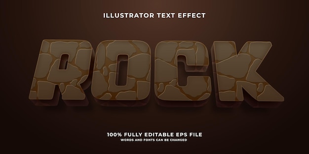 Efecto de texto 3d editable brown rusty rock