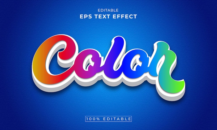Efecto de texto 3d editable en color vector premium