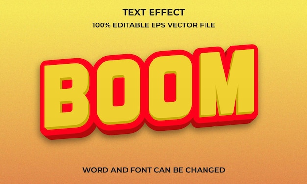 Efecto de texto 3d editable con concepto boom