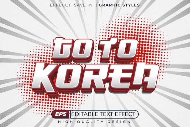 Efecto de texto 3D editable para Corea