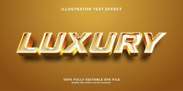 Efecto de texto 3d editable dorado de lujo moderno