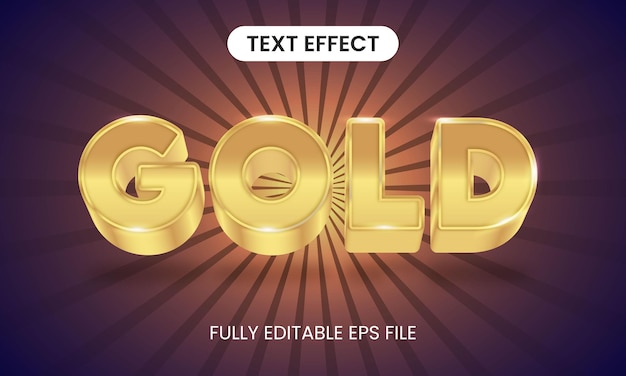 Vector efecto de texto 3d editable dorado