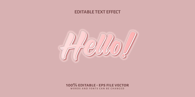Efecto de texto 3D Editable Efecto de texto Vector Premium