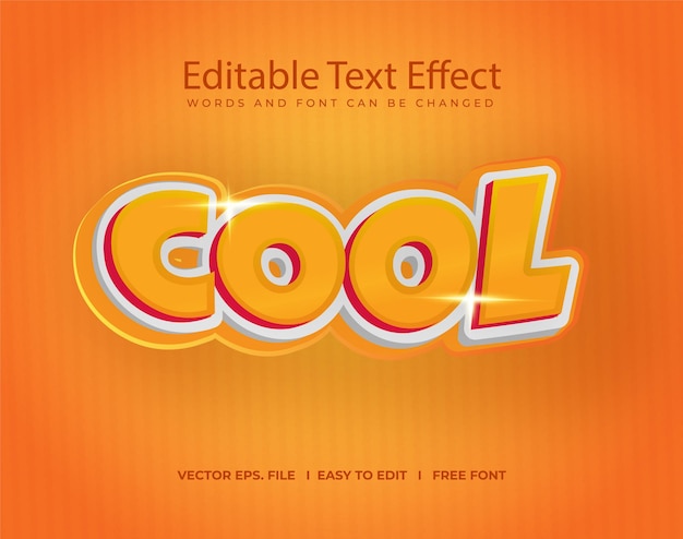 Efecto de texto 3D editable estilo fresco en fondo oscuro gráfico vectorial naranja y rojo