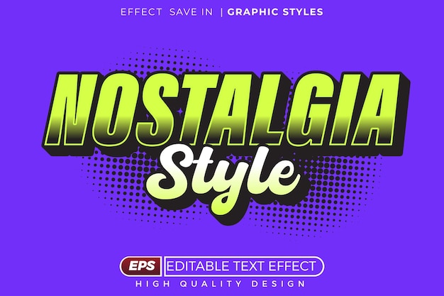 Efecto de texto 3D editable estilo nostalgia