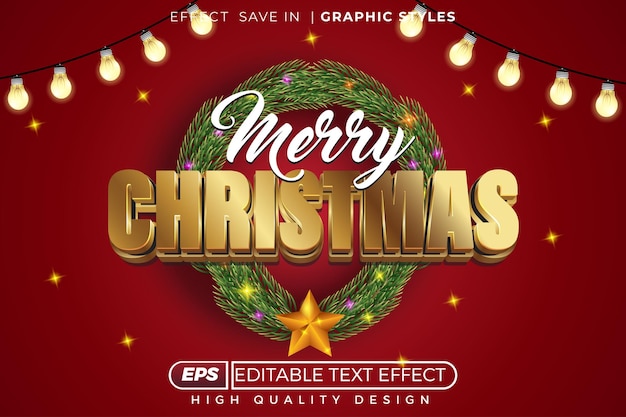 Efecto de texto 3D editable Feliz Navidad
