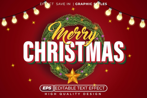 Efecto de texto 3D editable Feliz Navidad