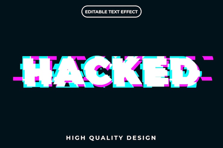 Vector efecto de texto 3d editable hackeado