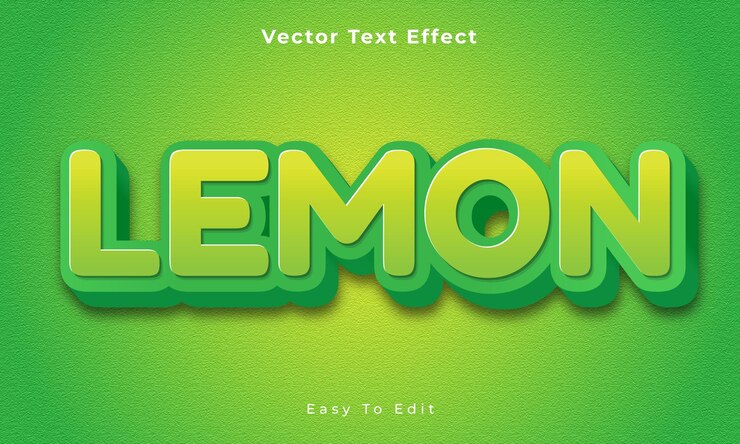 Vector efecto de texto 3d editable de limón vector premium premium vecto