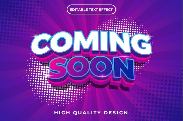 Efecto de texto 3D editable Llegando pronto