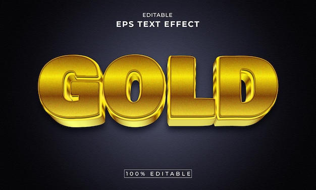 Efecto de texto 3d editable de lujo dorado vector premium