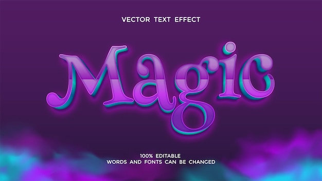 Vector efecto de texto 3d editable mágico