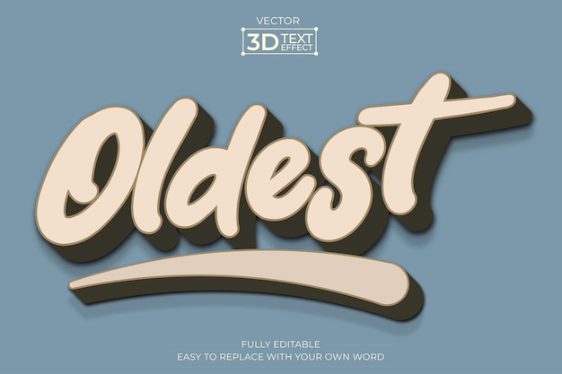 Efecto de texto 3D editable más antiguo
