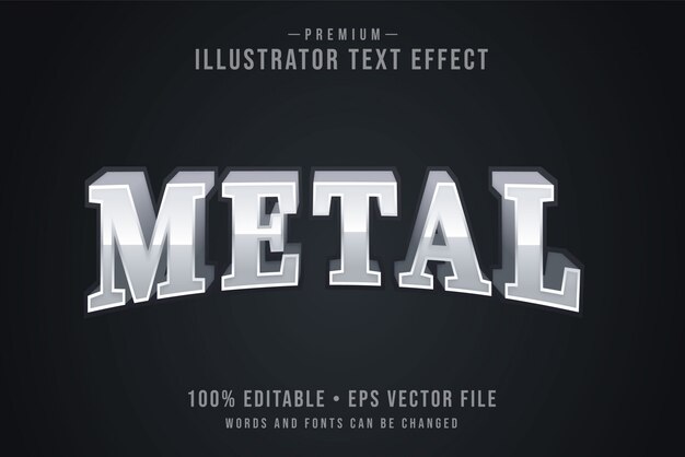 Efecto de texto 3D editable de metal o estilo gráfico con gradiente de luz