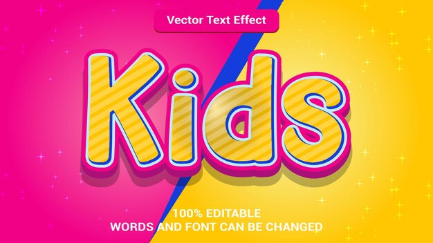 efecto de texto 3d editable para niños con color de estilo moderno