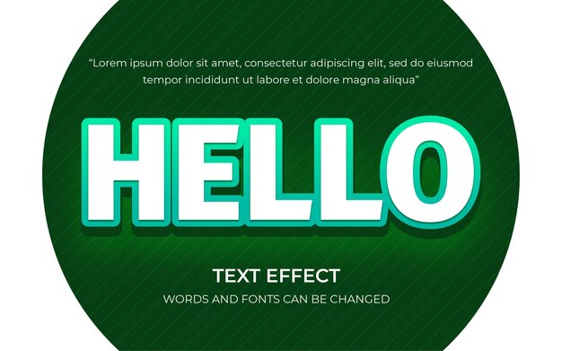 Efecto de texto 3D editable o estilo de texto gráfico