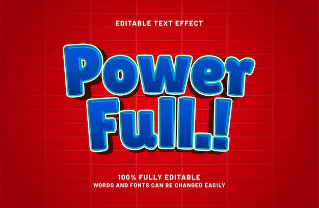 Efecto de texto 3D editable de potencia completa