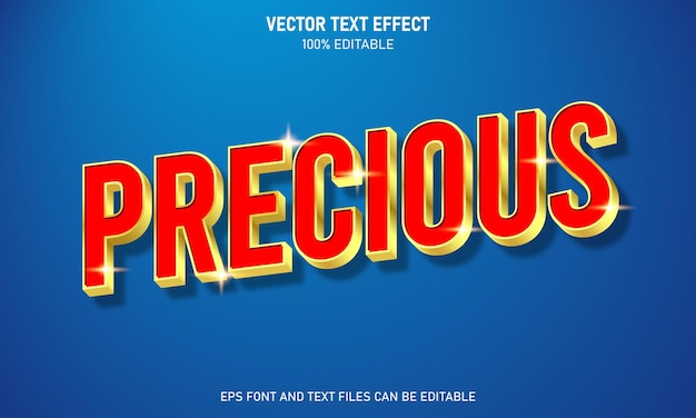 Efecto de texto 3D editable precioso