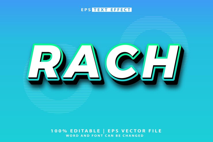 Efecto de texto 3D editable con raza
