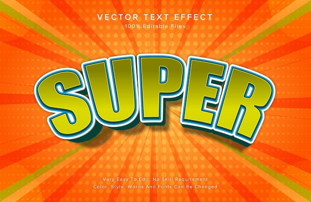 Efecto de texto 3d editable Super