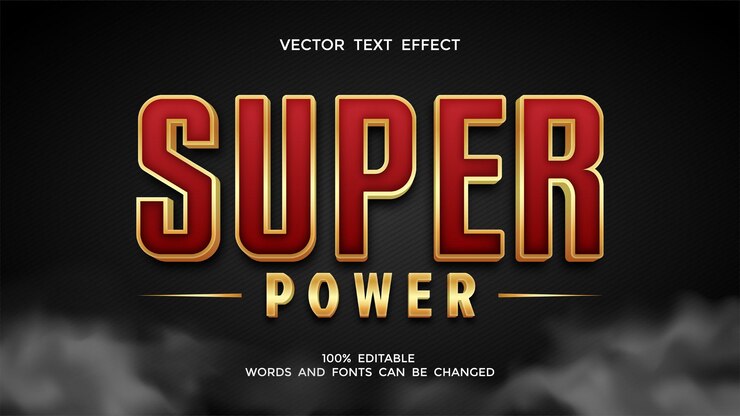Vector efecto de texto 3d editable superpoderoso