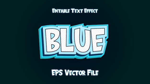 Efecto de texto 3D editable Vector azul