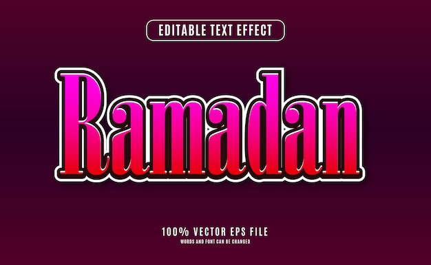 Efecto de texto 3D Eid Ramadán