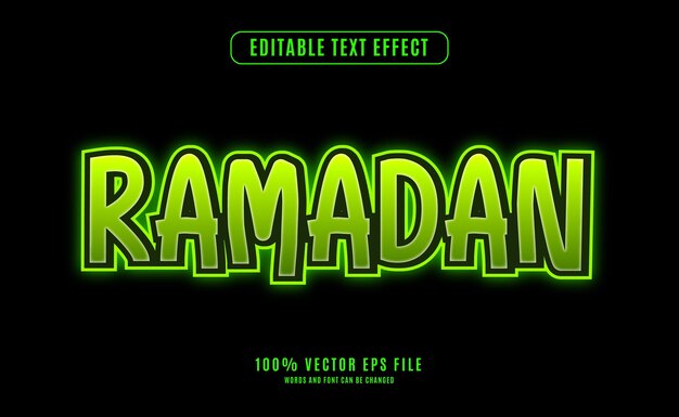 Efecto de texto 3D Eid Ramadán