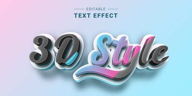 El efecto de texto 3D es un efecto de texto increíble que hará que sus diseños sean más atractivos. Fácil de usar, simplemente cambie el texto en su tienda de estilos gráficos vectoriales de Illustrator.