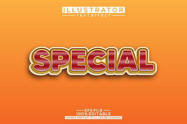 Vector efecto de texto 3d especial editable