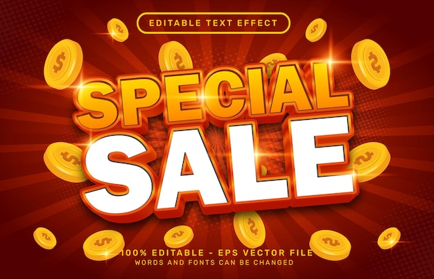 efecto de texto 3D especial y efecto de texto editable