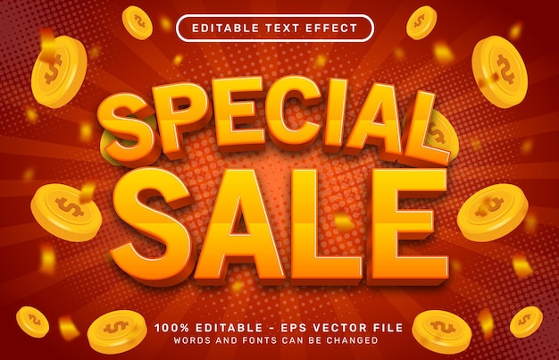 efecto de texto 3D especial y efecto de texto editable