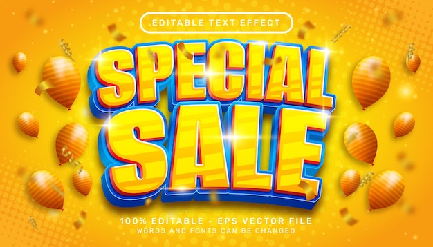 efecto de texto 3D especial y efecto de texto editable