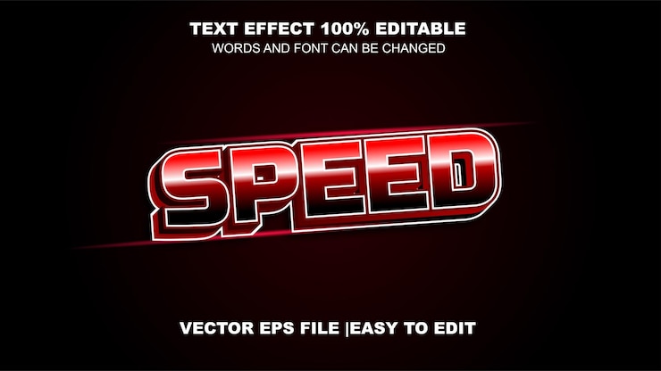 Vector efecto de texto 3d de estilo de velocidad vectorial editable eps